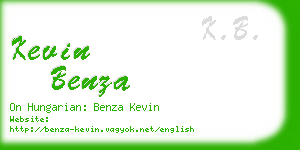 kevin benza business card